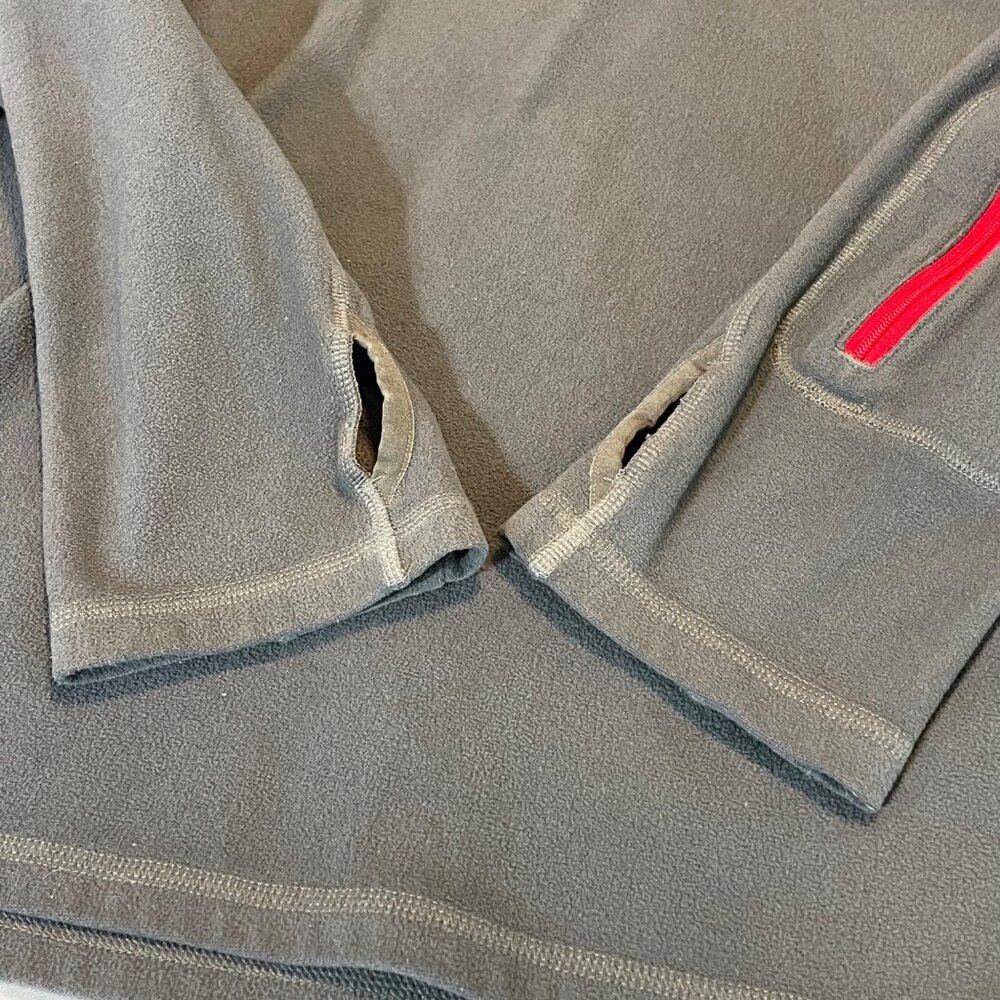 The North Face Mens Fleece Pullover M Gray With Red Accents - Picture 4 of 9